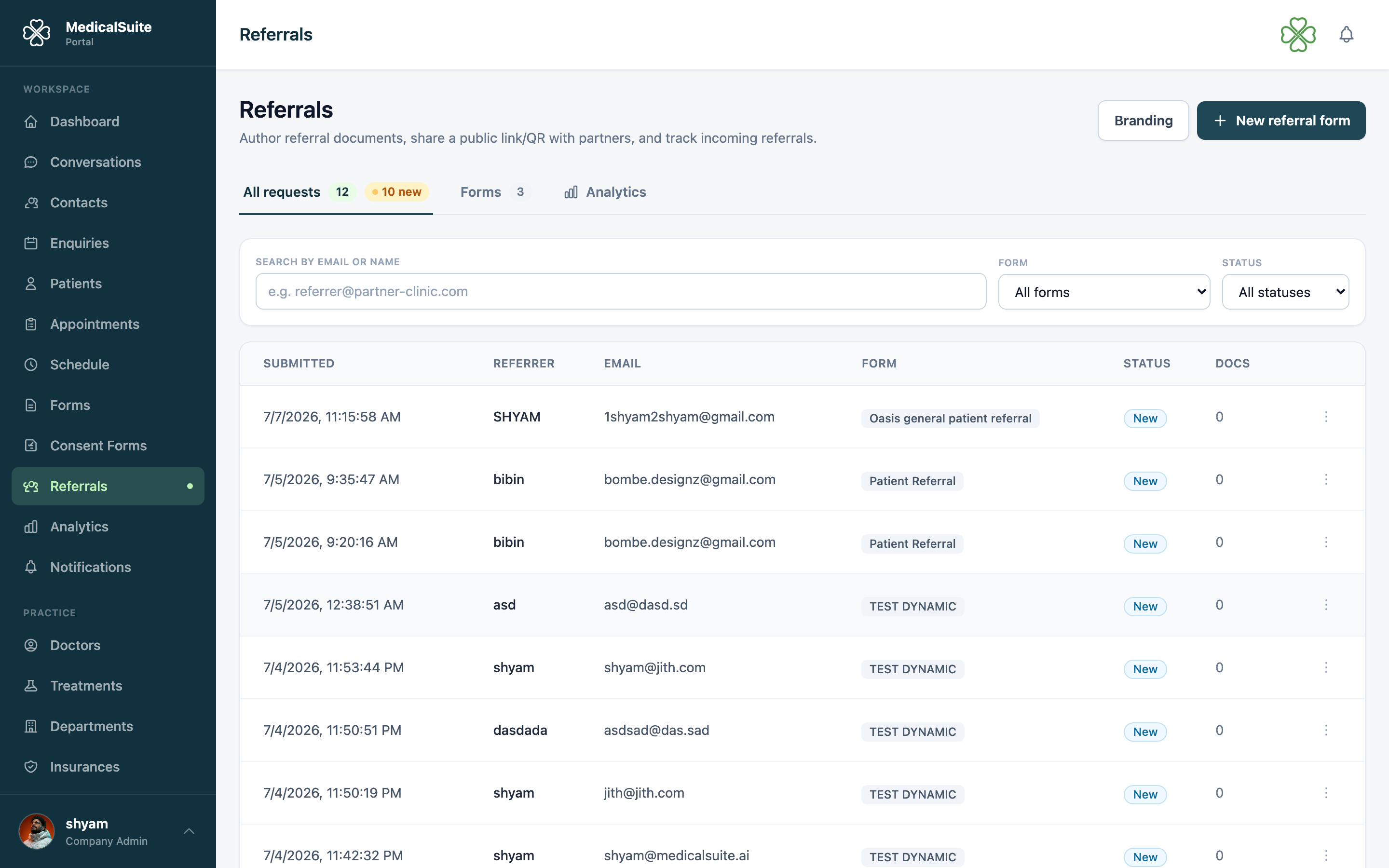 Referral form builder